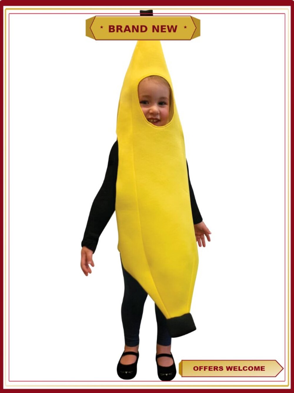 Banana Fruit Halloween Costume Poly-Foam Tunic Child Size 3-4 Dress Up